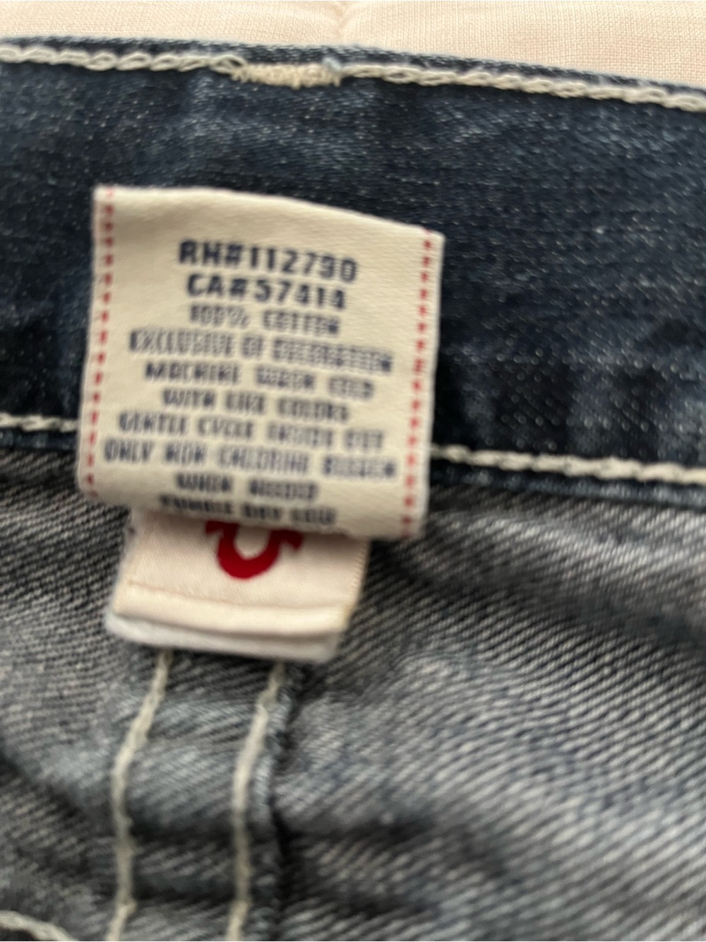 True Religion Blue Denim Jean shorts cut off - Picture 4 of 10